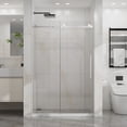 thumbnail image 1 of Frameless Shower Door, 48" W x 72" H Sleek Silent Sliding Glass Door, 1/4" (6mm) Thick Tempered Clear Glass with Easy-clean Coating, Heavy-Duty 304 Stainless Steel, Chrome, 1 of 8
