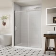 thumbnail image 1 of Frameless Shower Door, 56-60" W x 74" H Single Sliding Glass Door, 5/16" Clear Tempered Glass With Nano-coating, Magnetic closure, Chrome, ACE, 1 of 9