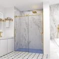 thumbnail image 1 of Frameless Shower Door, 56-60" W x 74" H Sliding Shower Door with 5/16" (8mm) Clear Tempered Glass, Soft-Closing, Brushed Gold, 1 of 12