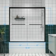 thumbnail image 1 of Frameless Shower Door 56-60"x58" Aluminum Frame Double Sliding Bathtub Screen,Bypass Bathroom Sliding Door with Premium 1/4" (6mm) Clear Tempered Glass, Black Hardware Sliding Glass Shower Enclosure,, 1 of 20