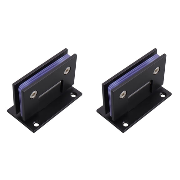 CIMAXIC Durable Glass Door Clamp, Black, Stainless Steel, Easy Install, 2Pcs