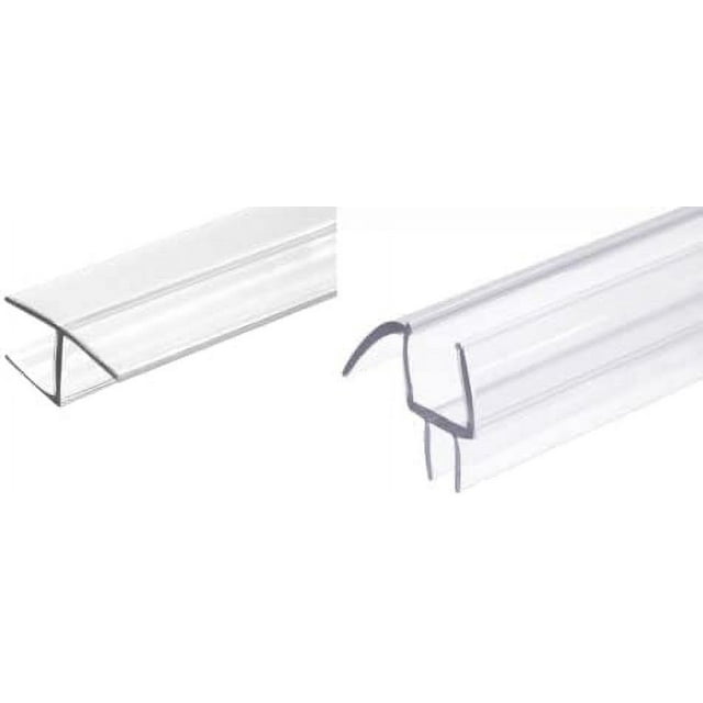 Frameless Shower Door Kit Side H 72'' + Bottom Seals Strips with Drip