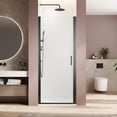 thumbnail image 1 of Frameless Shower Door Pivot swing single glass panel shower door 34 in.W x 72 in.H,adjustable 33.5-35 inch frameless shower door with 1/4 inch clear tempered glass,matte black hardwares,Sliding Showe, 1 of 6