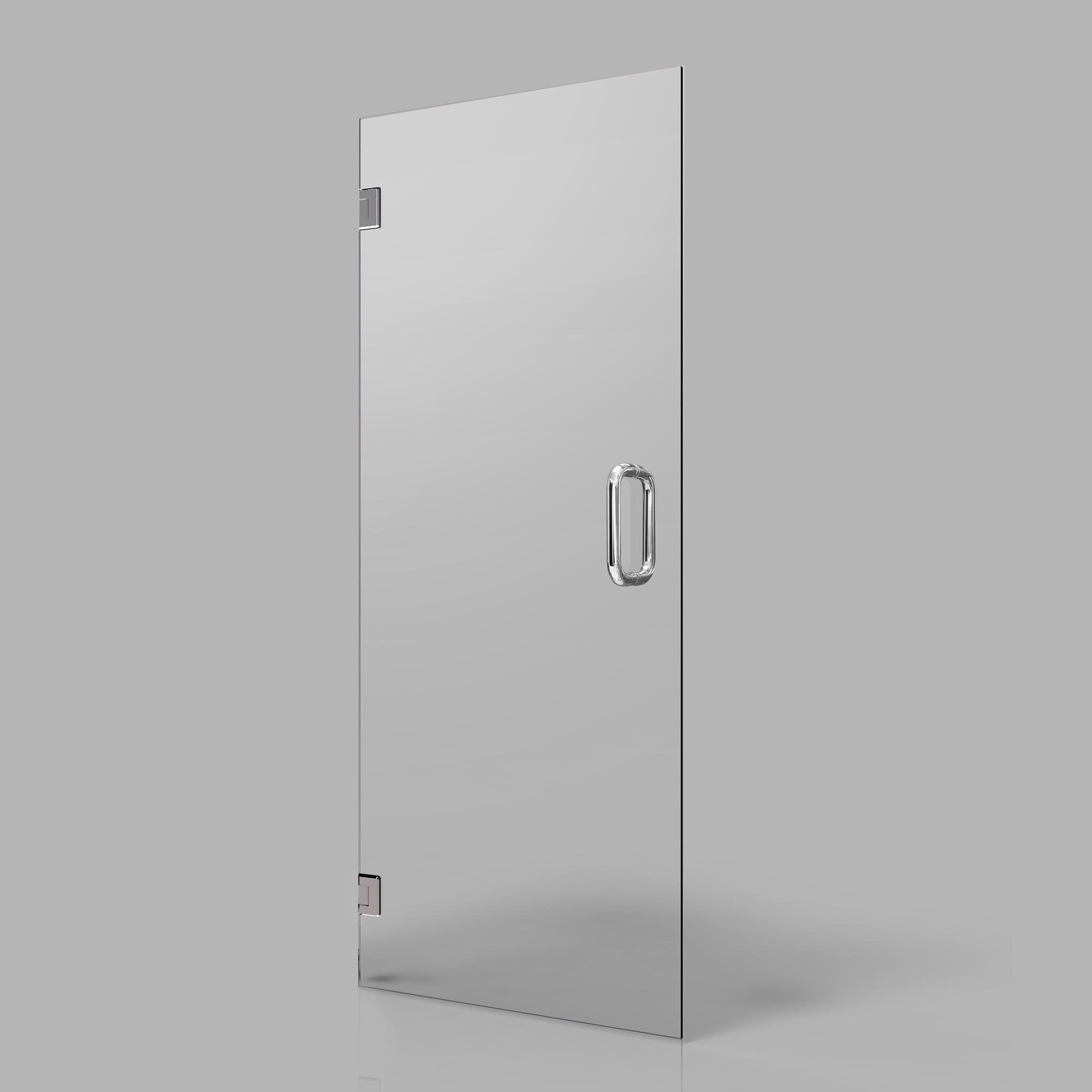 28" x 72" Frameless Chrome Pivot Shower Door with Clear Glass