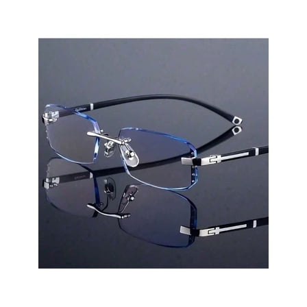 Frameless Smart Zoom Men's Glasses - Vintage Style PC Frame, Multi-Focus Adjustable Lenses Sleek Eyeglass Design, Machine Washable, Battery-Free, Perfect Gift For Him, Adjustable Eyeglasses