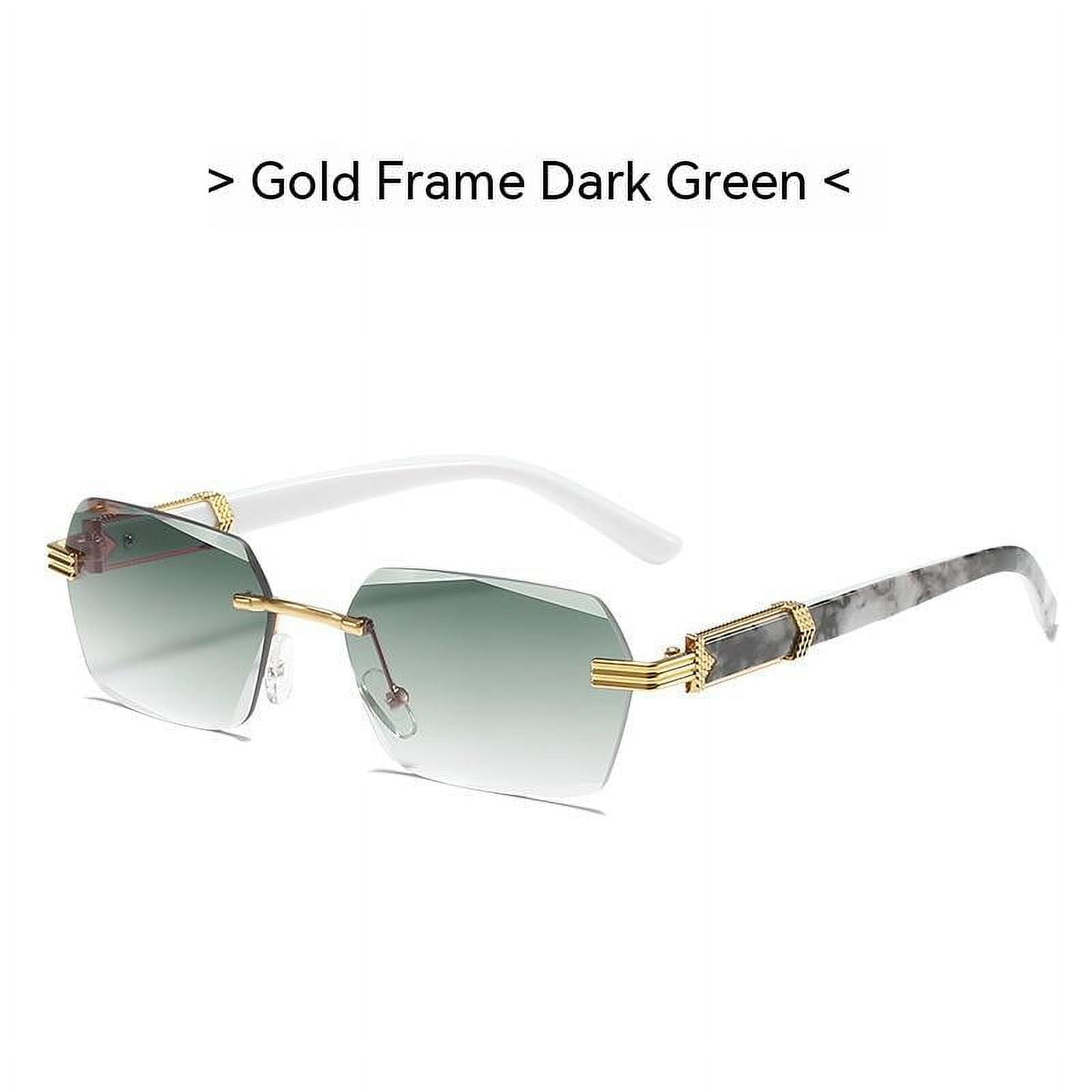 Frameless Sunglasses for Men with UV400 Protection, Category 1 Light Tint, and Stylish Marbled Design
