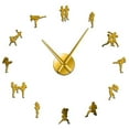 thumbnail image 1 of Frameless Thai Box Fighting DIY Large Wall Clock Home Decor Vintage Muay Thai Kick Fight Giant Clock Watch Gift For Combat Coach(Gold,47inch), 1 of 9
