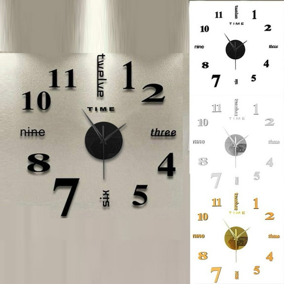 Frameless Wall Clock, Large Modern 3D Mirror Wall Clock, Mute DIY Wall Stickers For Living Room Bedroom Home Decoration, 50*50cm