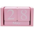 thumbnail image 1 of Framendino, Pink Vintage Wood Perpetual Calendar Blocks Desktop Calendar Rustic Wooden Cubes Calendar Home Office Decoration, 1 of 3