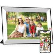 Frameo 10.1" Digital Picture Frame Smart Wifi Touch Screen with 32GB Storage via APP Web Easy Setup to Share Photos or Videos Gift, White&Black
