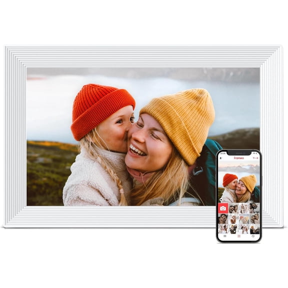 Frameo 10.1'' Digital Picture Frame WiFi, 1280 * 800 IPS HD Touchscreen, 32GB Storage, Instant Share Pictures Video, Smart Photo Frame Electronic, Gifts for Mom, House Warming