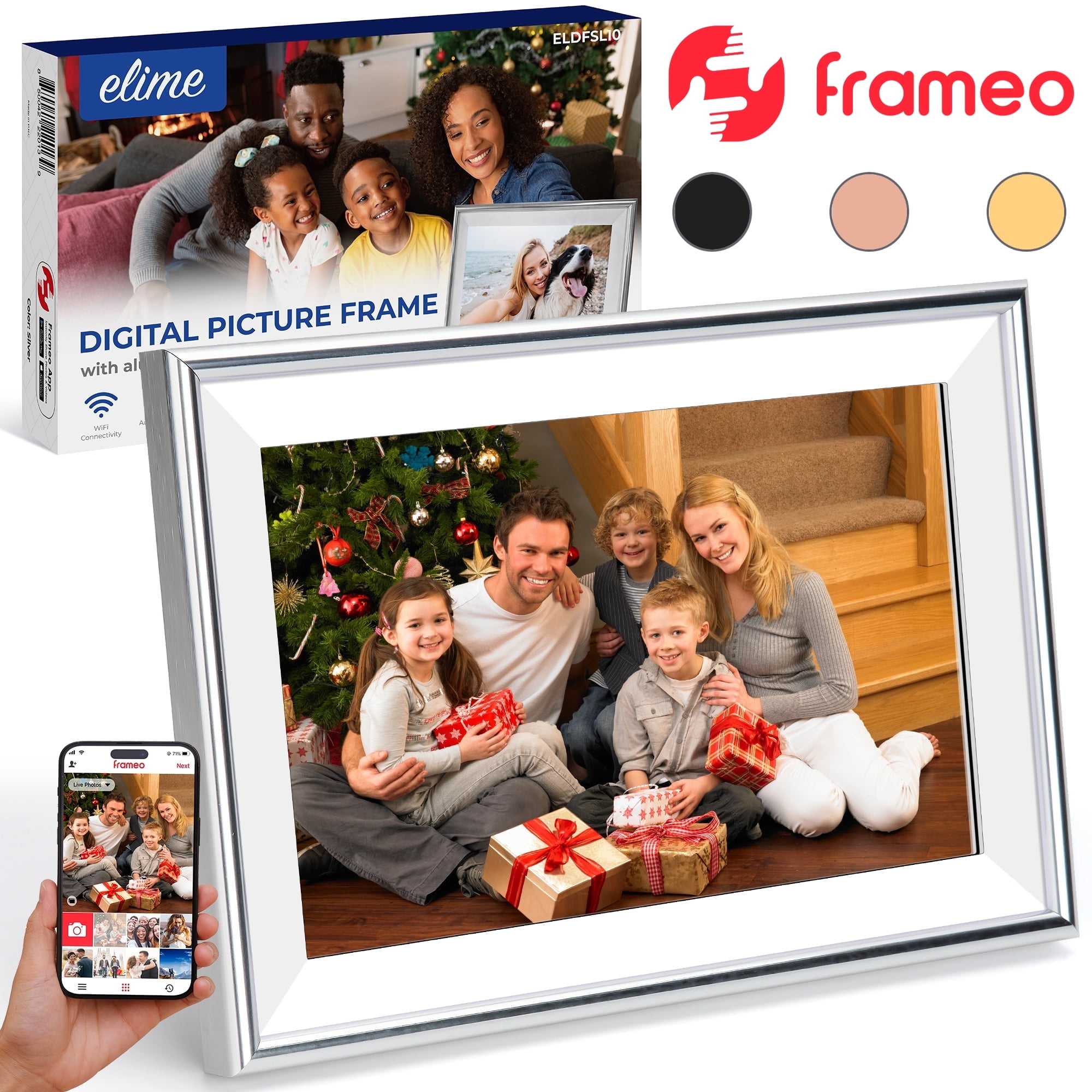 Digital Picture Frame 10.1 inch Frameo WiFi Electronic Photo Frame Wood Frames HD IPS 32GB Memory, Automatic Rotation, Adjustable Brightness, iOS and Aura Carver 10.1\" digital photo frame review: A window to the