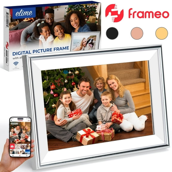 Frameo 10.1" Wifi ELIME Digital Picture Frame - Auto Rotate - 32GB Storage, Micro SD Slot