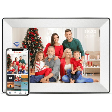 SBUSFGT White Digital Photo Frames 10.1 Inch Wi-Fi, Auto-Rotate Touch Screen, Perfect Birthday Gift, Share Photos/Videos via App, 16GB Storage