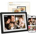 thumbnail image 1 of Frameo Digital Photo Frame WiFi Matte Black Frame 10.1 Inch Picture Frame with 1280x800  IPS Touchscreen, Built-in 32GB, Send Photo Video via Frameo App/USB/SD, Gifts for Women Men, 1 of 6
