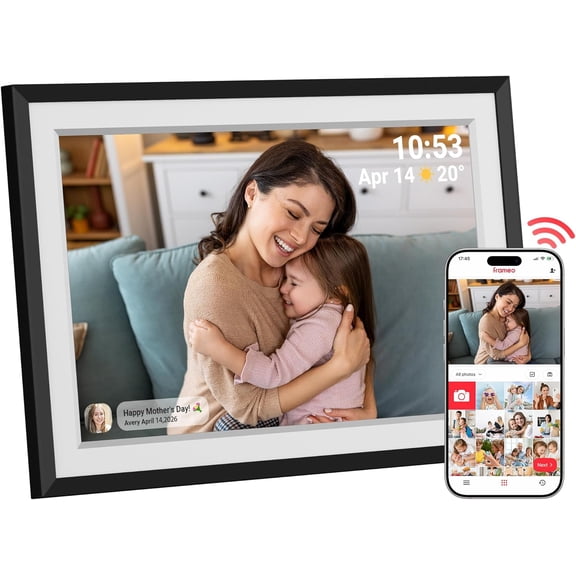 Frameo Digital Picture Frame 10.1 Inch Smart Wi-Fi Photo Frame with Easy App Connection, Gift for Women, Mom, Grandma, Wife, Girlfriend, Wedding Share Memories Instantly via Free App