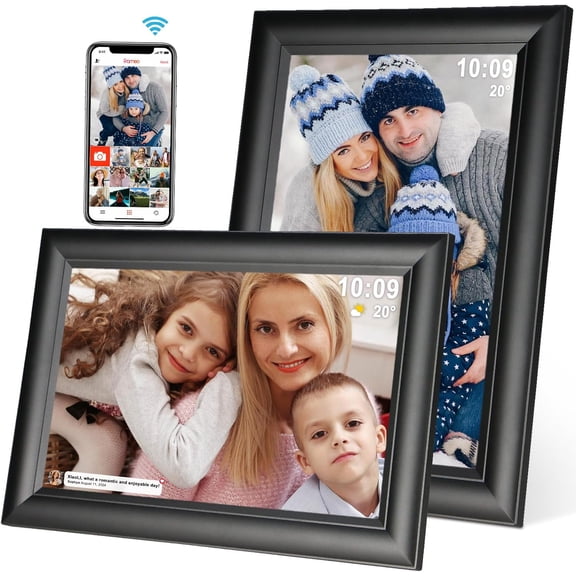 Frameo Digital Picture Frame, 10.1 inch Digital Frame WiFi, 1280 * 800 IPS HD Touchscreen, 32GB Storage, Instant Share Pictures Video, Smart Photo Frame Electronic, Gifts for Mom, House Warming