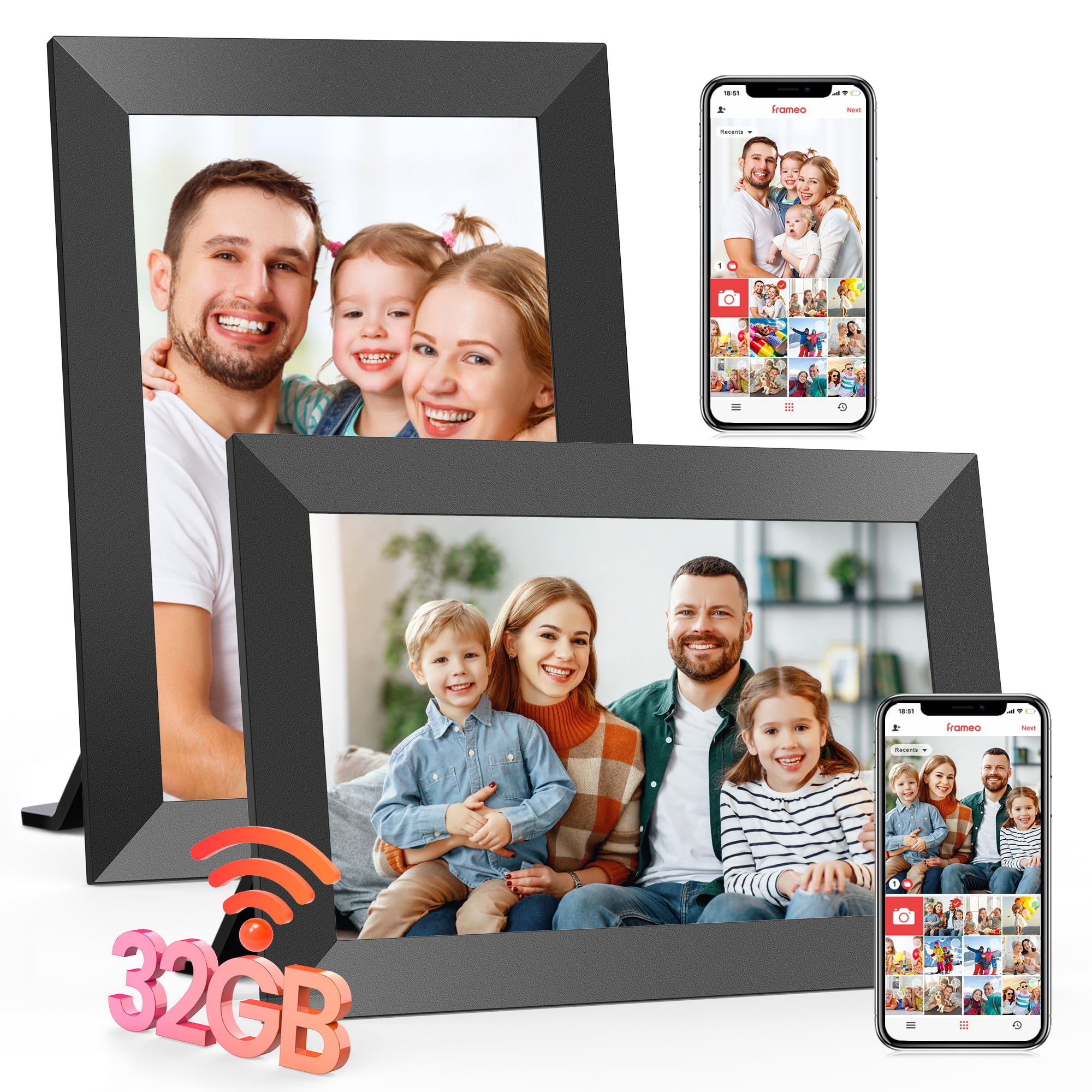 Frameo WiFi Digital Picture Frames 2 Pack, TEMASH 10.1" Digital Photo