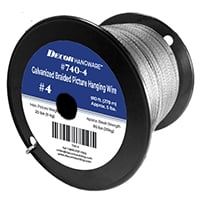 Framer Supply Galvanized 20 Strand Braided Picture Wire #4, Max Load 20lb, 850 foot Roll