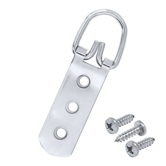 Framer Supply Heavy Duty 3 Hole Steel D-Ring Picture Hangers & #6 1/2" Pan Head Philips Screws, 10 Pack