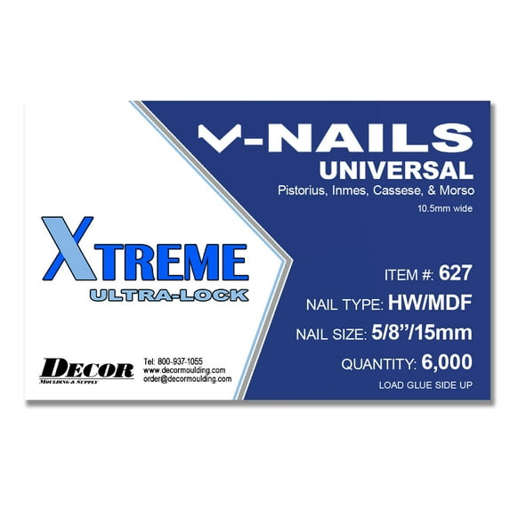 Framer Supply V-Nails for Universal, Hardwood & MDF, 5/8 Inch (15mm), Pack of 6000