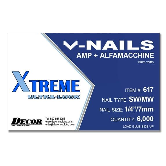 Framer Supply V-Nails for Universal, Softwood, 1/4 Inch (7mm), Pack of 6000