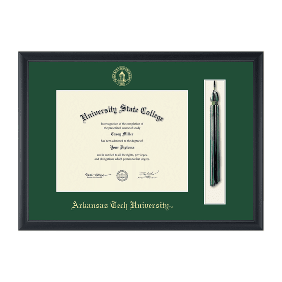 Framerly - ATU Tassel Diploma Frame with Tartan Green Mat