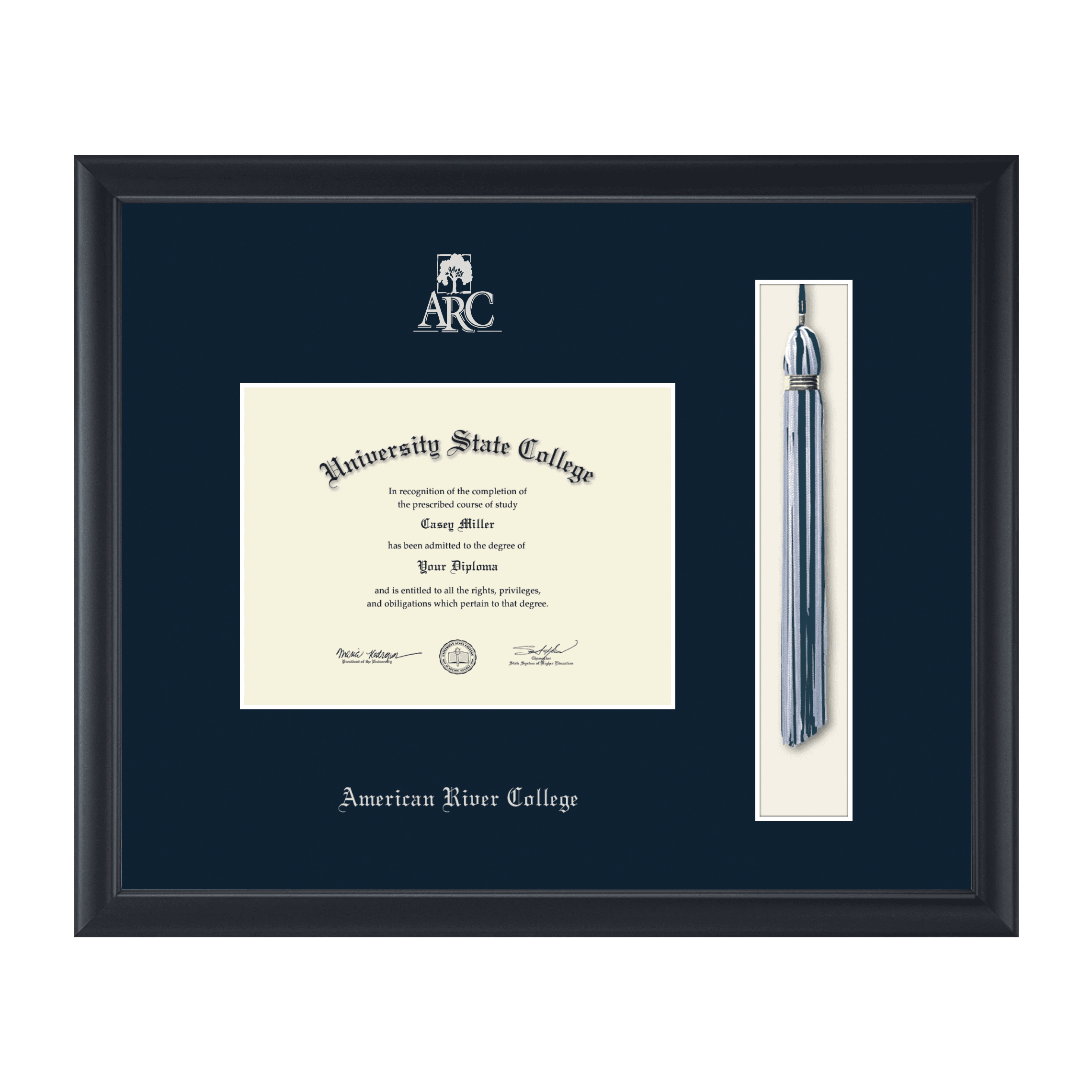 Framerly American River College 8w x 6h Tassel Diploma Frame Fits