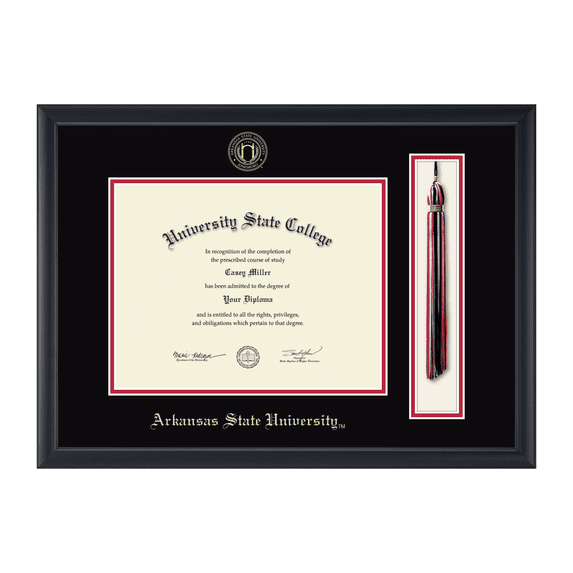 Framerly - Arkansas State At Jonesboro Tassel Diploma Frame with Black and Red Mat