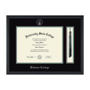 Framerly - Babson Tassel Diploma Frame with Black and Tartan Green Mat