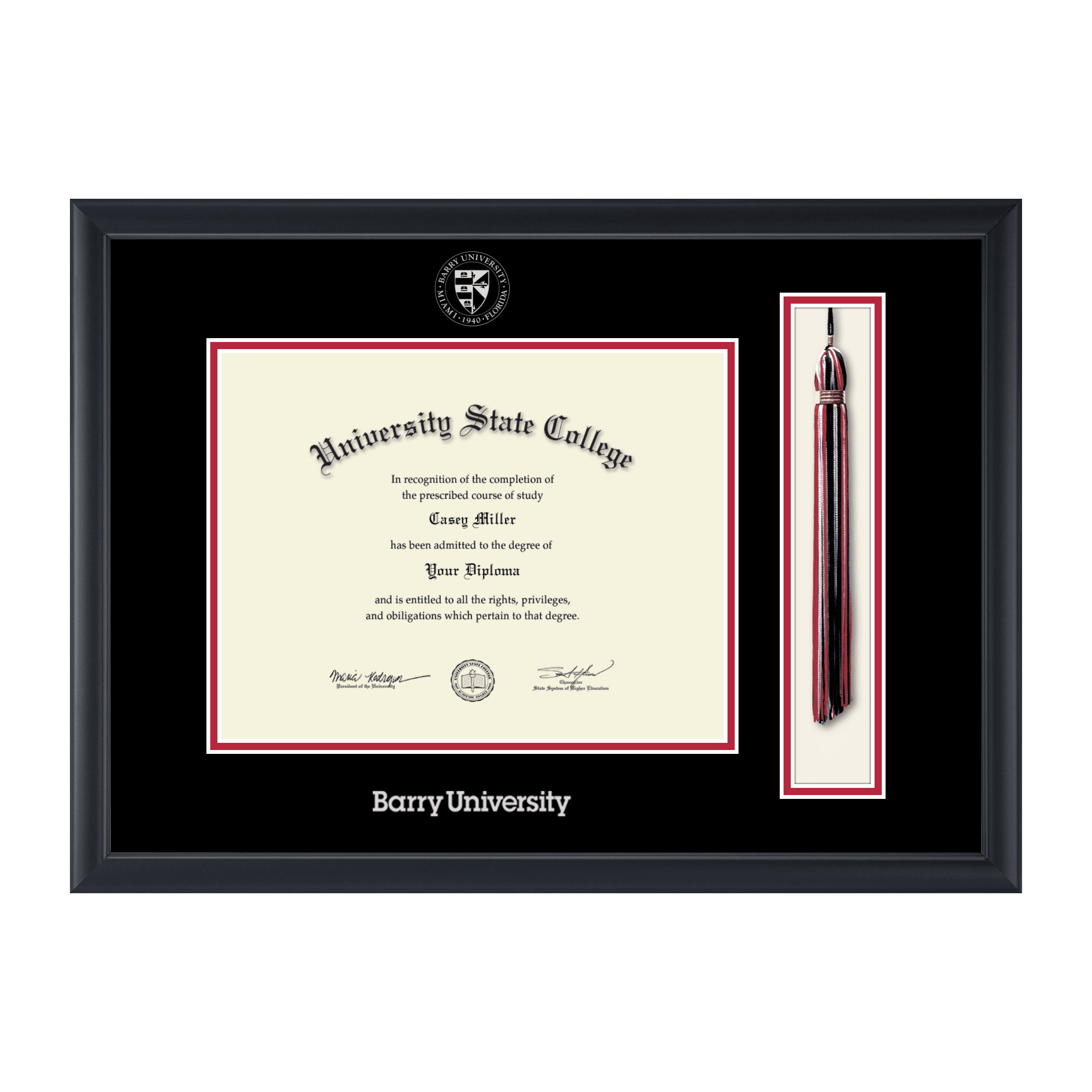 Liberty University Helms School Of Government Diploma Frame | Gold Embossed Cherry Wood With Navy & Red Mat - 21x25 Inches