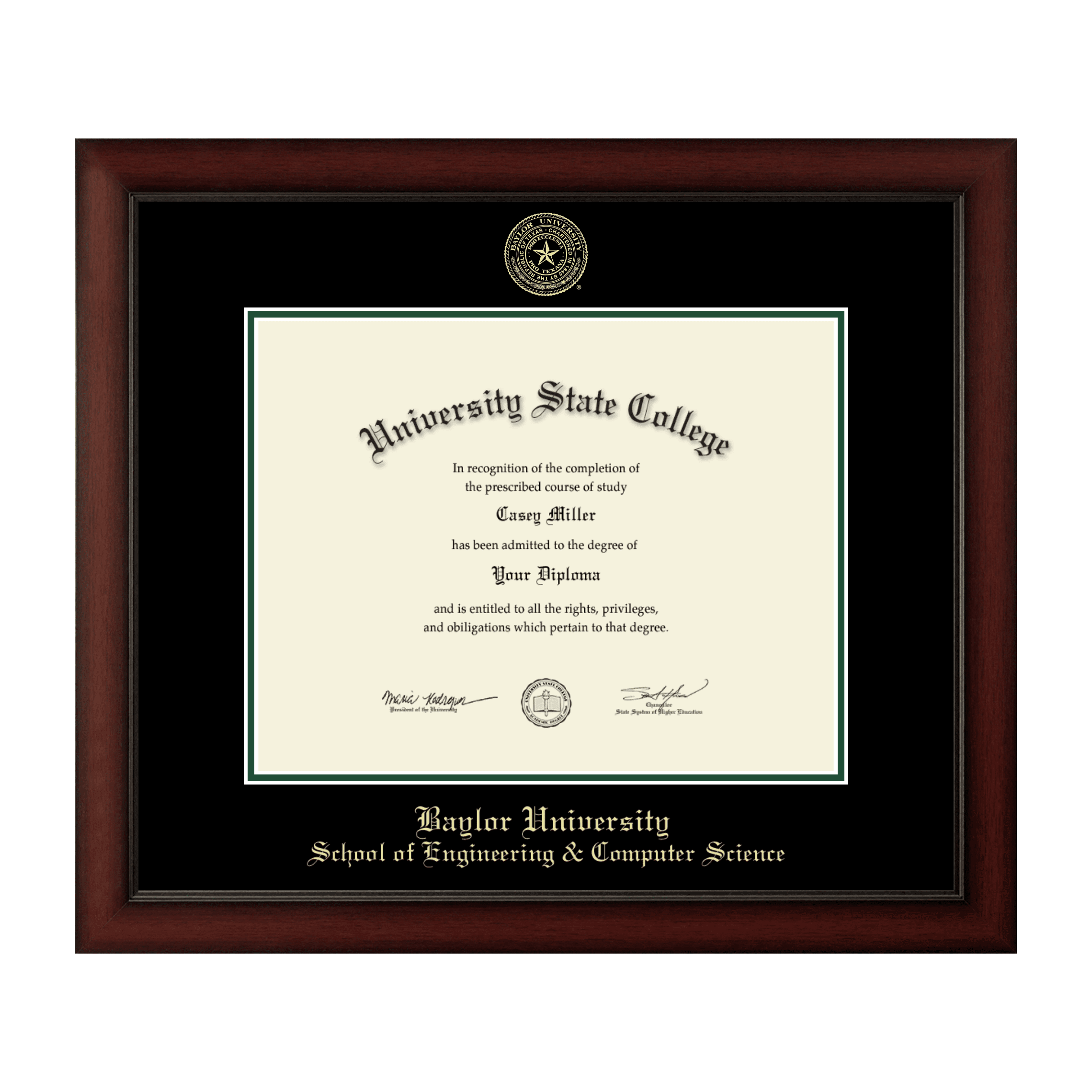 Framerly Baylor Computer Science Diploma Frame with Black and Tartan