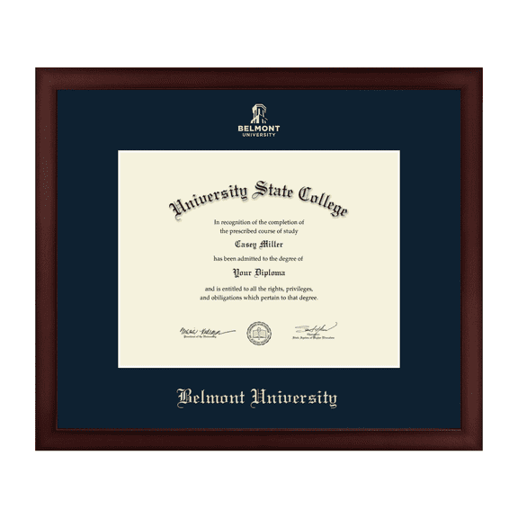 Framerly - Belmont Diploma Frame with Navy Mat