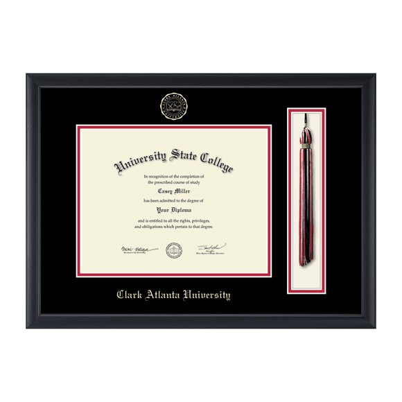 Framerly - CAU Tassel Diploma Frame with Black and Red Mat