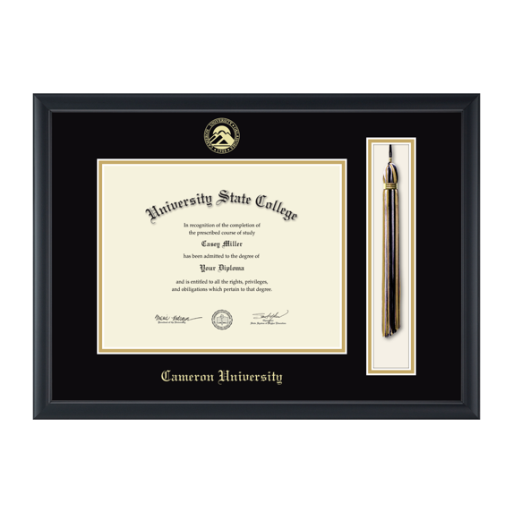 Framerly - Cameron Tassel Diploma Frame with Black and Gold Mat