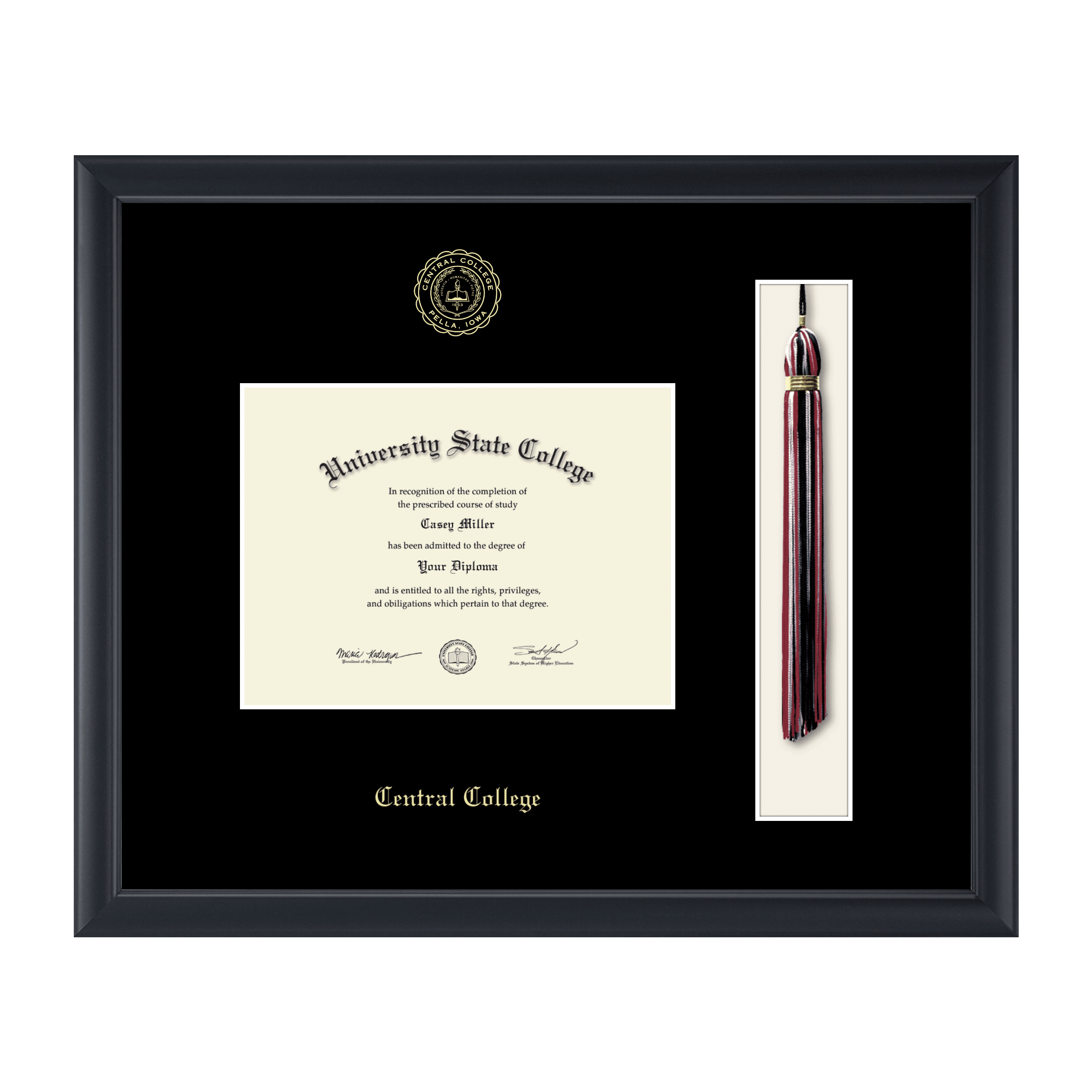 Framerly - Central Tassel Diploma Frame In Black Moulding - Walmart.com