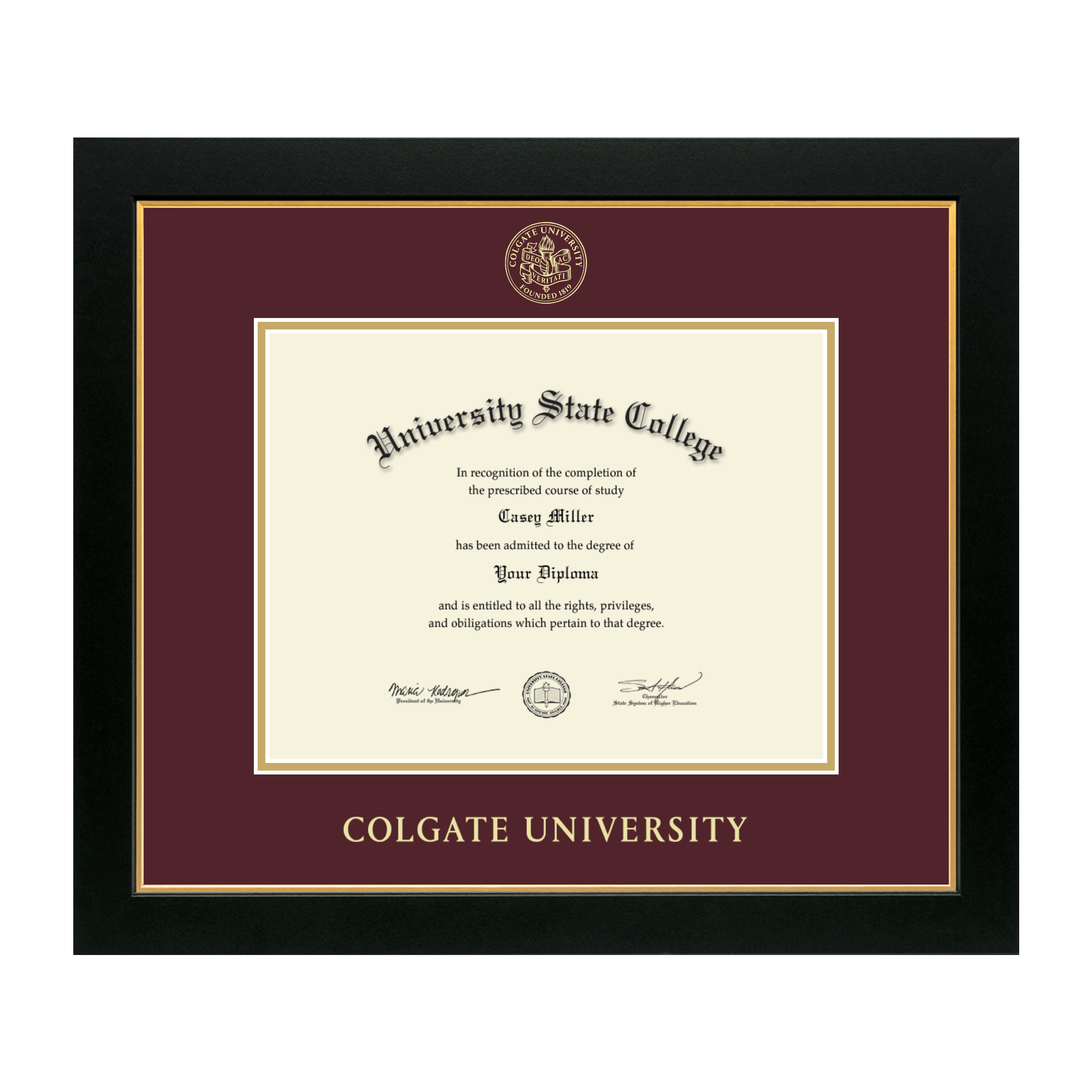 Framerly - Colgate Diploma Frame with Maroon and Gold Mat - Walmart.com