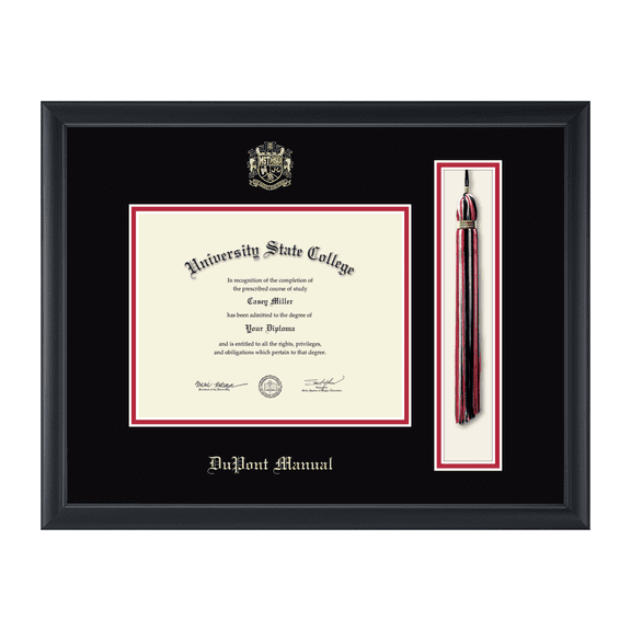 Framerly - Dupont Manual High School In Kentucky Tassel Diploma Frame In Black Moulding