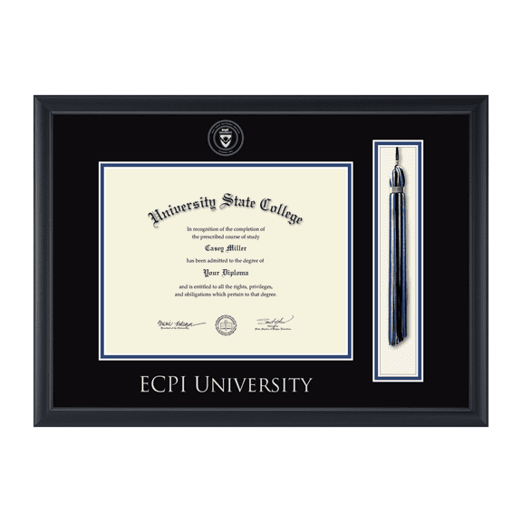Framerly - ECPI Tassel Diploma Frame In Black Moulding