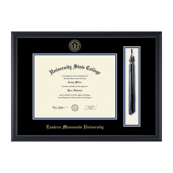 Framerly - Eastern Mennonite Tassel Diploma Frame In Black Moulding
