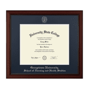 Framerly - Georgetown University School of Nursing and Health Studies 17w x 14h Diploma Frame - Fits a bachelors, masters and phd - Silver Embossed Diploma Frame