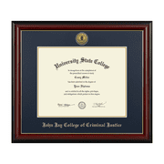 Framerly - John Jay Criminal Justice Diploma Frame with Navy and Gold Mat