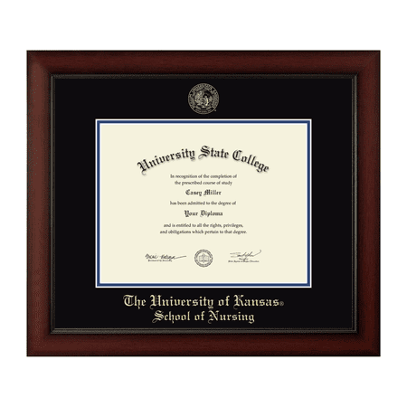 Framerly - KU Nursing Diploma Frame with Black and Royal Blue Mat