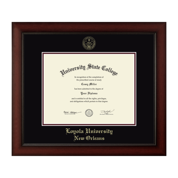 Framerly - LOYNO Diploma Frame with Black and Maroon Mat