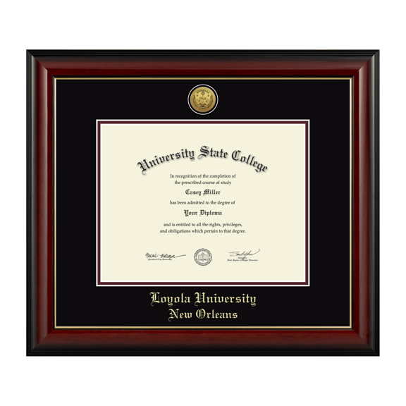 Framerly - LOYNO Diploma Frame with Black and Maroon Mat