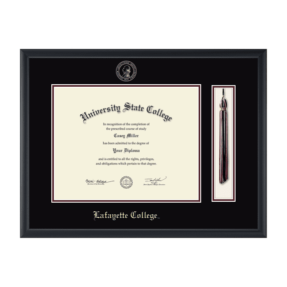 Framerly - Lafayette Tassel Diploma Frame with Black and Maroon Mat