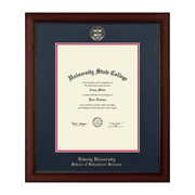 Framerly - Liberty Science Diploma Frame with Navy and Red Mat