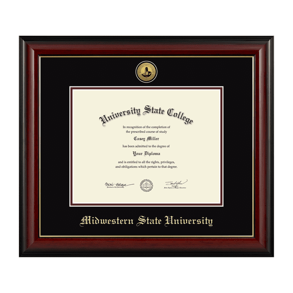 Framerly - MWSU Diploma Frame with Black and Maroon Mat