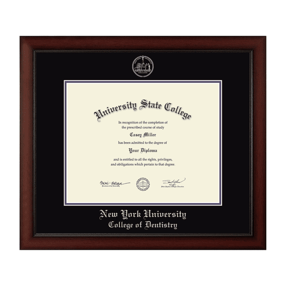 Framerly - NYU Dentistry Diploma Frame with Black and Purple Mat