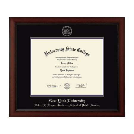 Framerly - NYU Graduate Diploma Frame with Black and Purple Mat